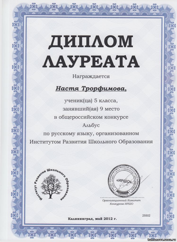Дипломант конкурса какое это место Дипломант конкурса какое это место